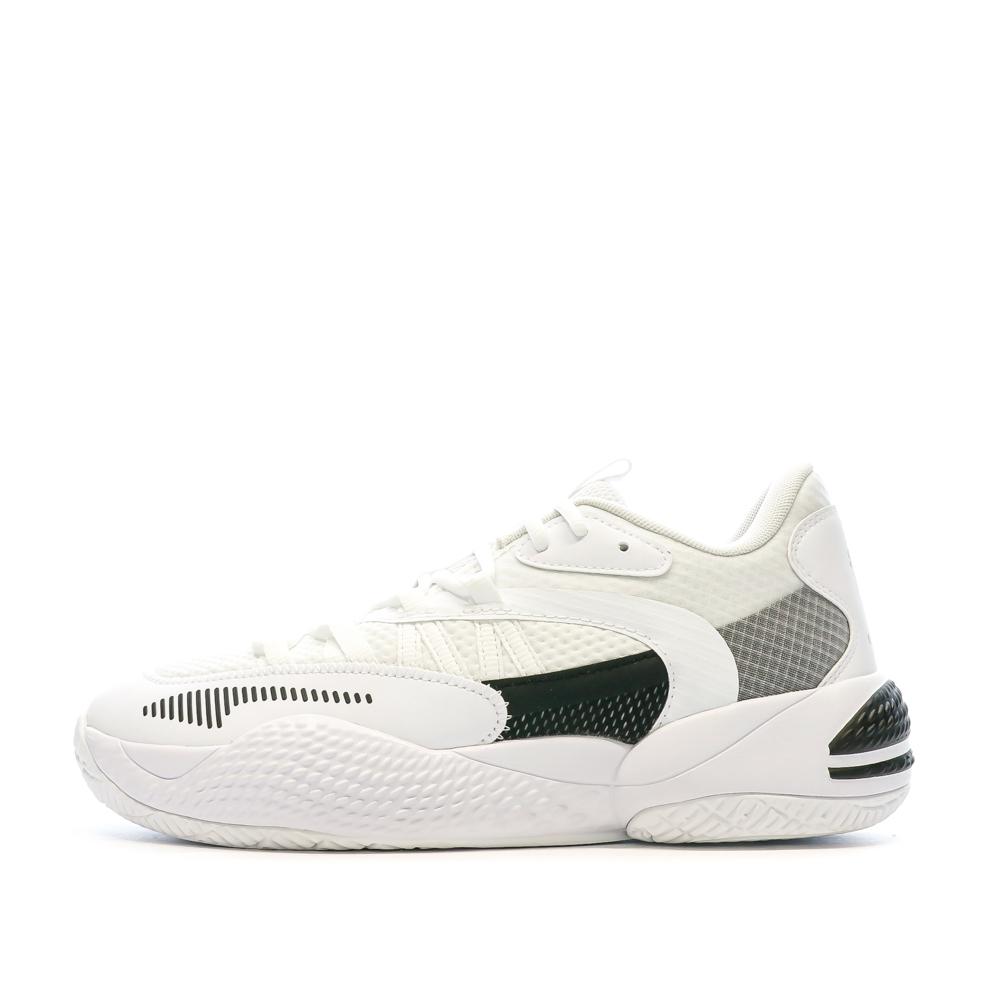 Chaussures de Basketball Blanches Homme Puma Court Rider 376646 pas cher