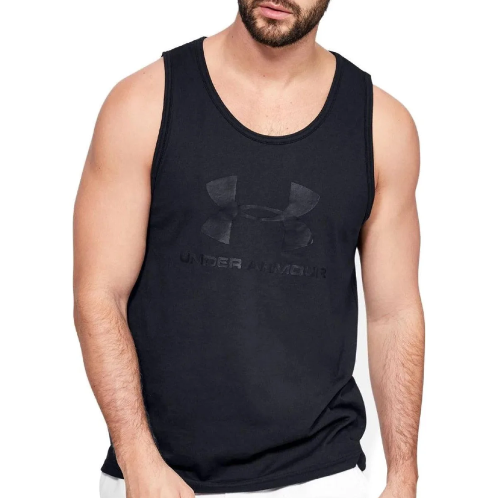 Débardeur noir homme Under Armour Sportstyle Logo Tank pas cher