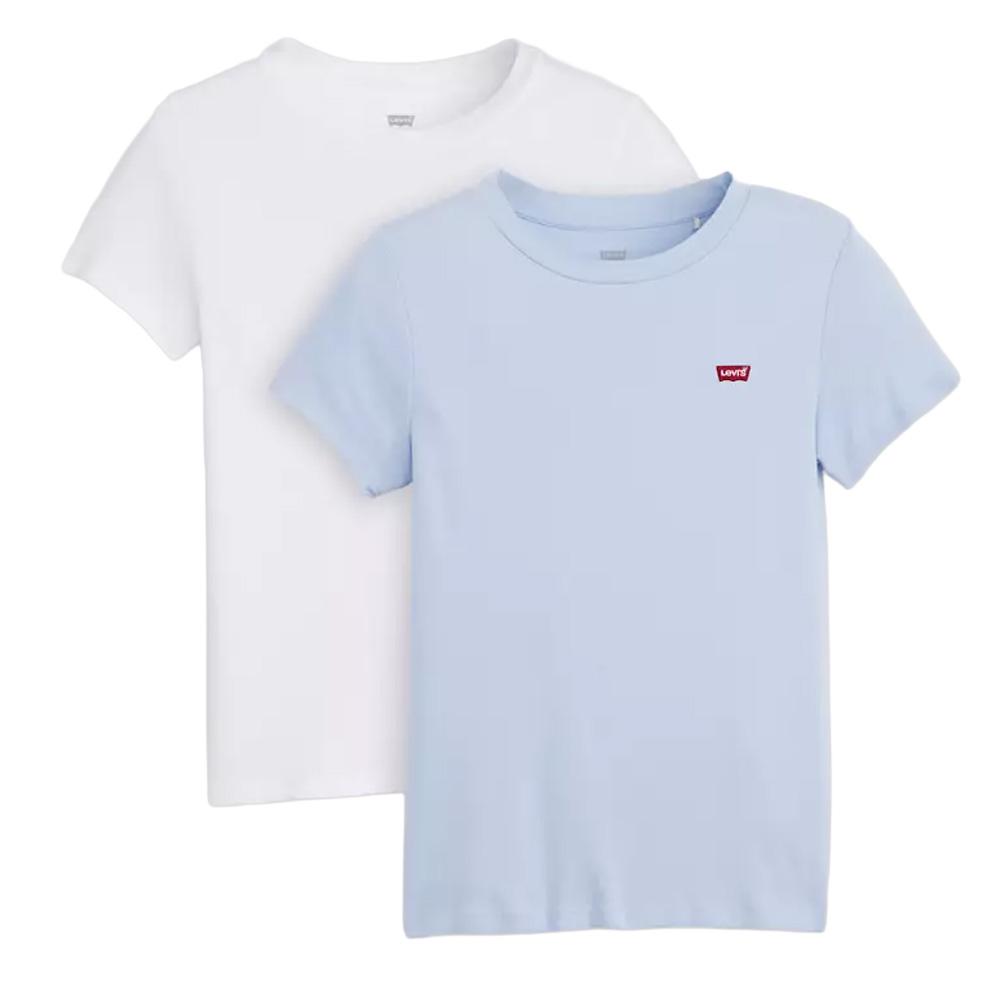 Lot de 2 T-shirts Blanc/Bleu Femme Levi's 2pack Essential pas cher