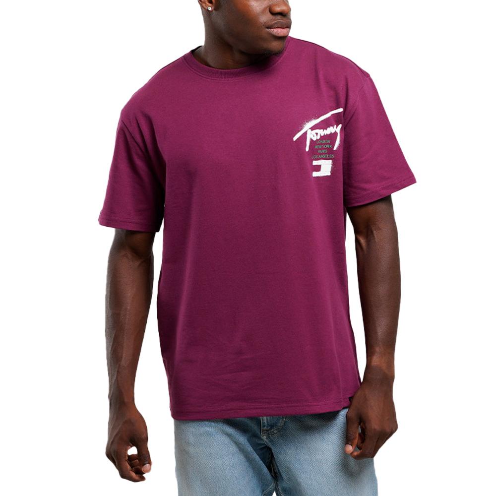 T-shirt Bordeaux Homme Tommy Hilfiger Graffiti pas cher