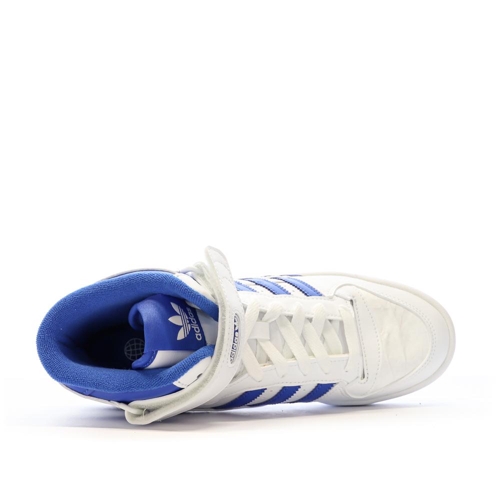 Baskets Blanc/Bleu Garçon Adidas Forum Mid vue 4