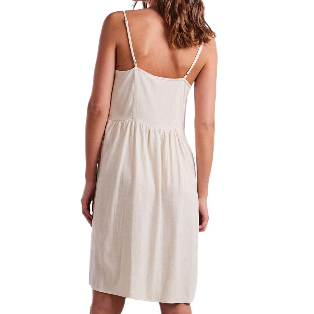 Robe Beige Femme Pieces Linen Slip Dress vue 2
