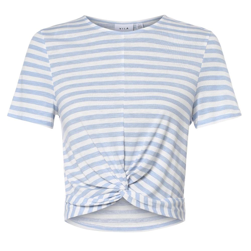 T-shirt Bleu/Blanc à Rayures Femme Vila Vimooney pas cher