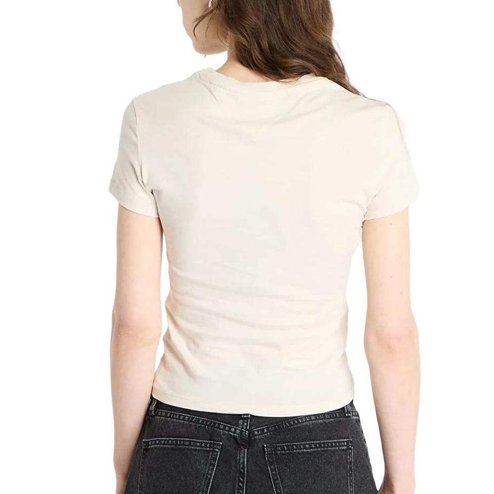 T-shirt Beige Femme Tommy Hilfiger Essential vue 2