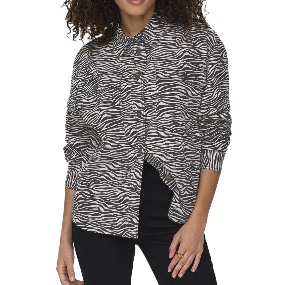 Chemise Zèbre Noir/Blanc Femme JDY Ray pas cher