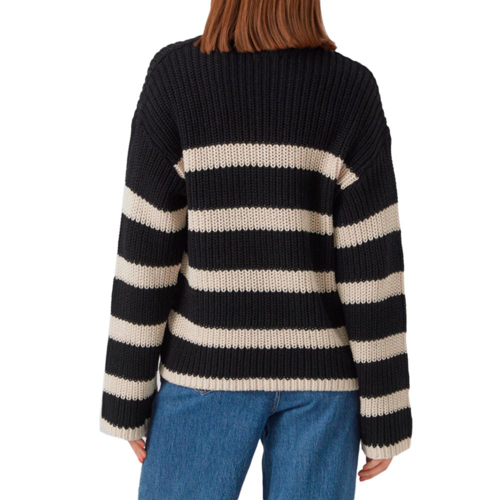 Pull Noir/Beige Femme Vero Moda Hilda vue 2