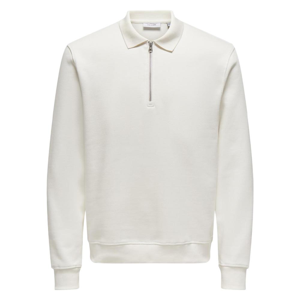 Sweat 1/2 Blanc Homme Only & Sons Abbott vue 3