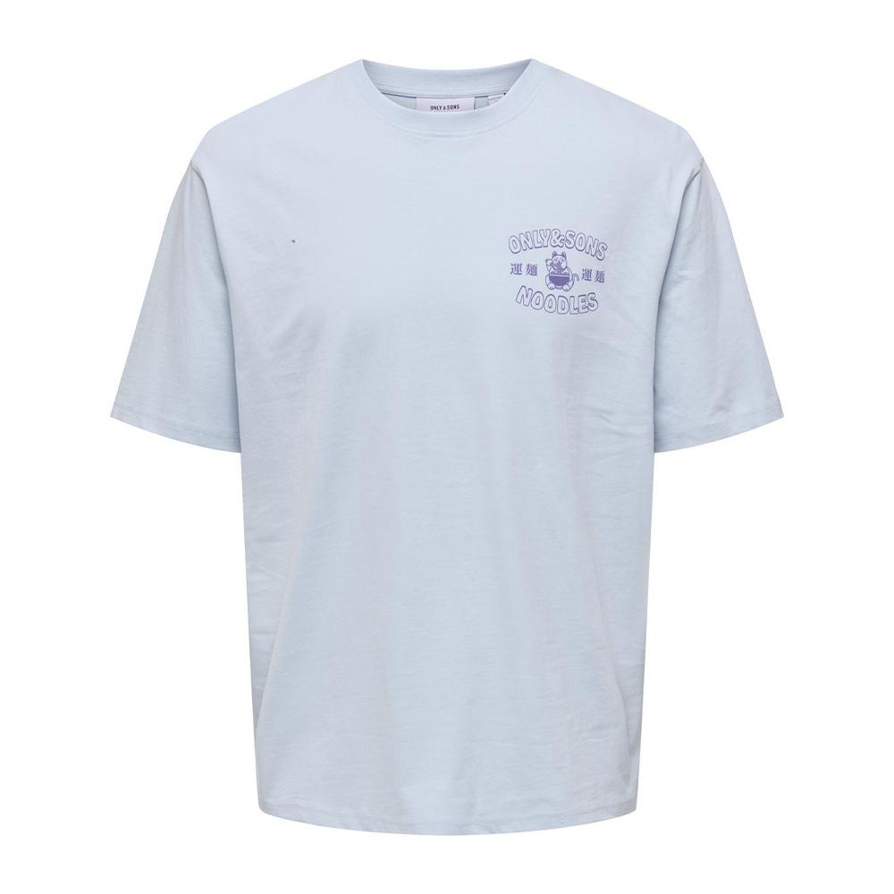 T-shirt Bleu Homme Only & Sons Onscatisfaction pas cher