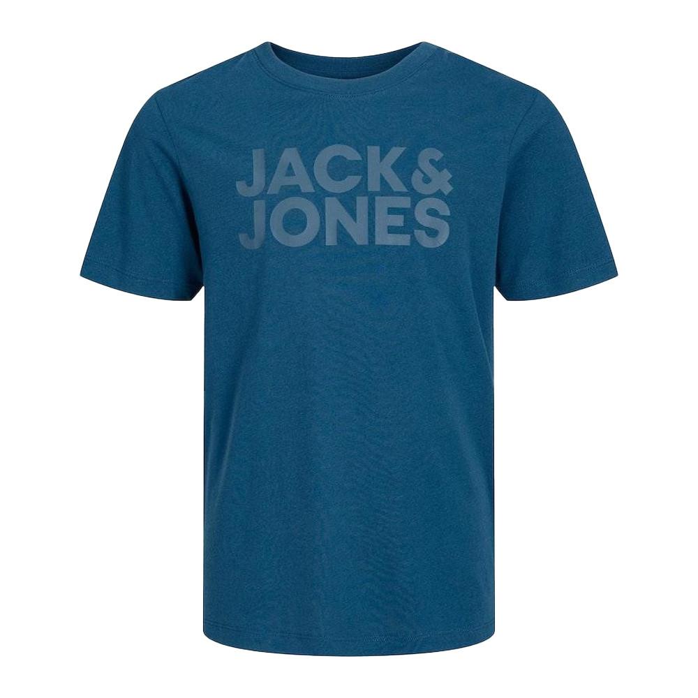 T-shirt Bleu Garçon Jack & Jones Logo Tee 12152730 pas cher
