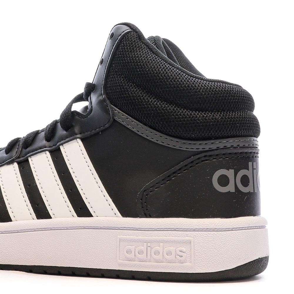 Baskets Noir Garçon Adidas Hoops 3.0 Mid vue 7