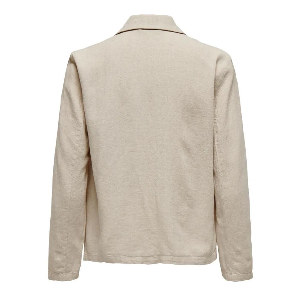 Blazer Beige Femme LinJDY Linen vue 2