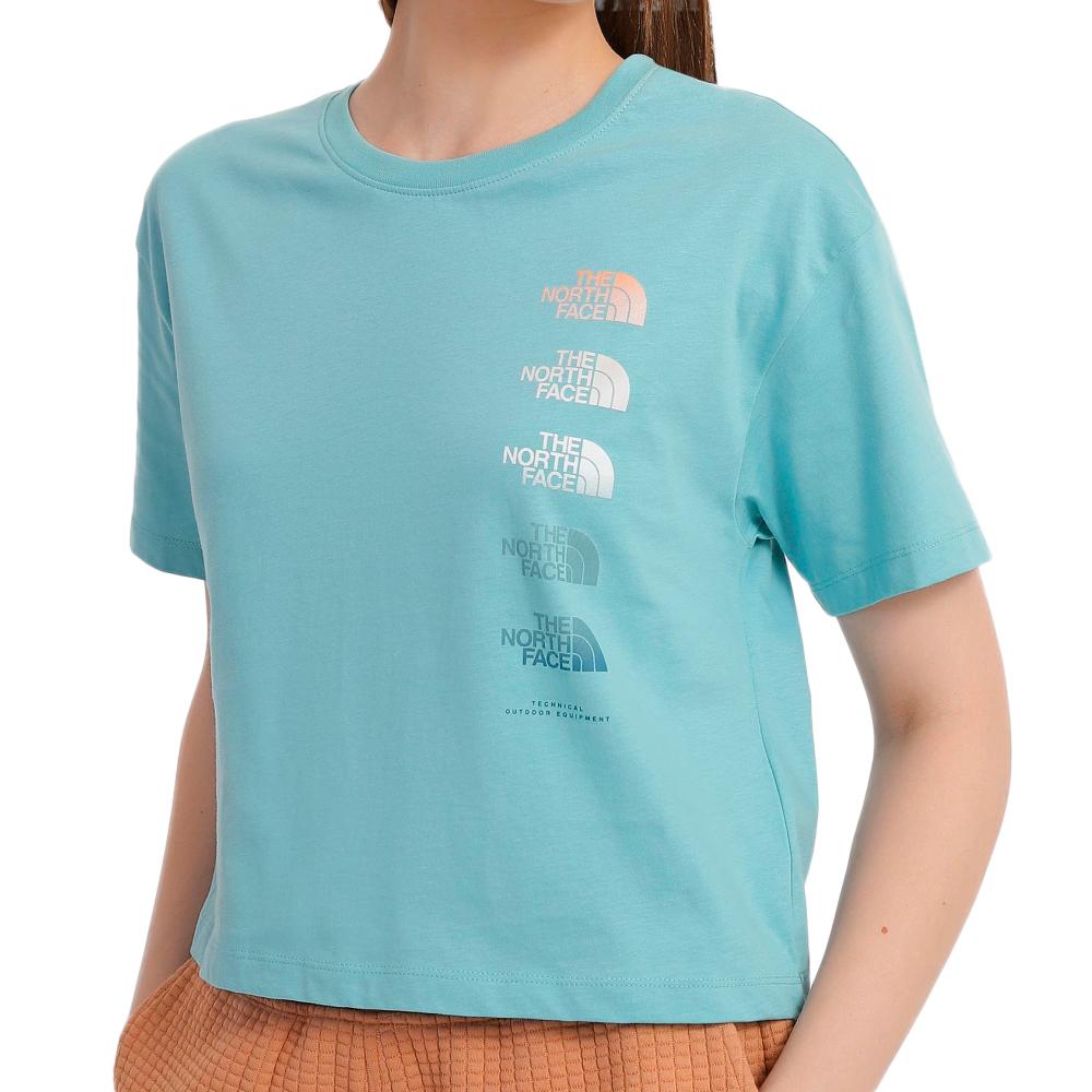 T-Shirt Bleu Femme The North Face Graphic pas cher