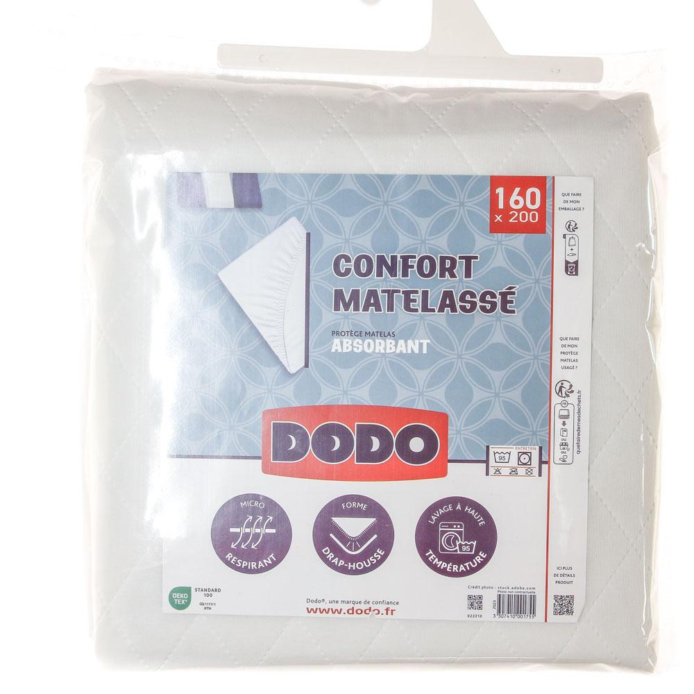 Protège Matelas Absorbant Blanc Dodo 160x200cm pas cher