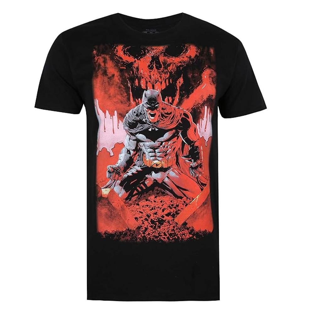 T-Shirt Noir Homme Comics Batman Grave pas cher