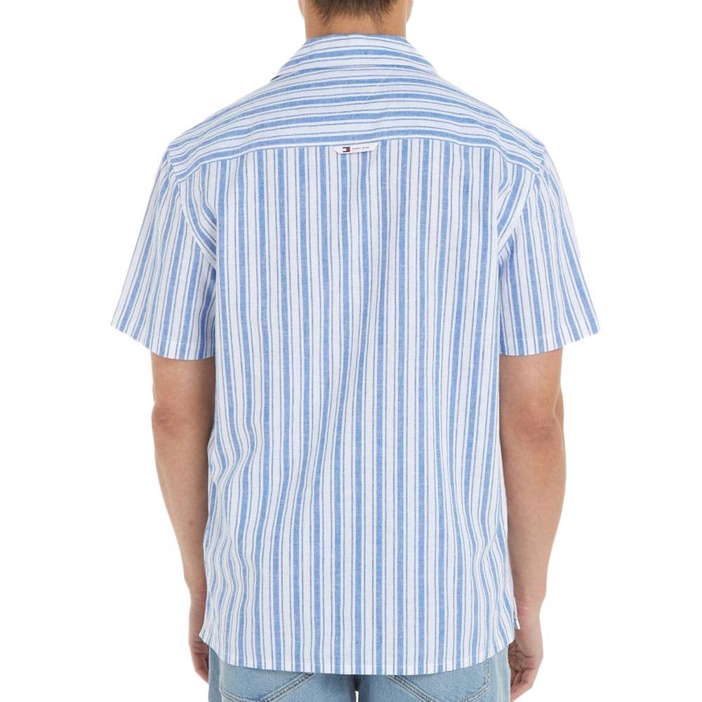 Chemisette Bleu/Blanche Homme Tommy Hilfiger Stripe Linen vue 2