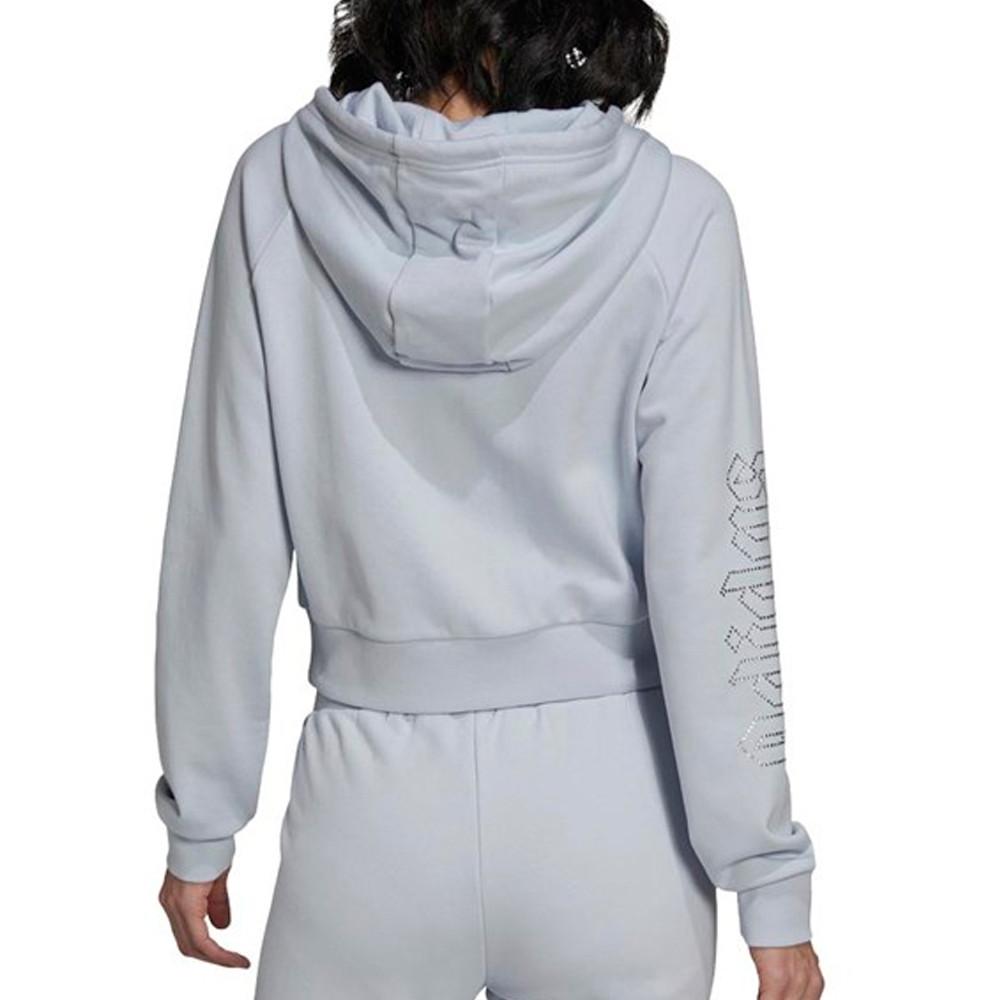 Veste de survêtement Bleu Femme Adidas Cropped Tt vue 2