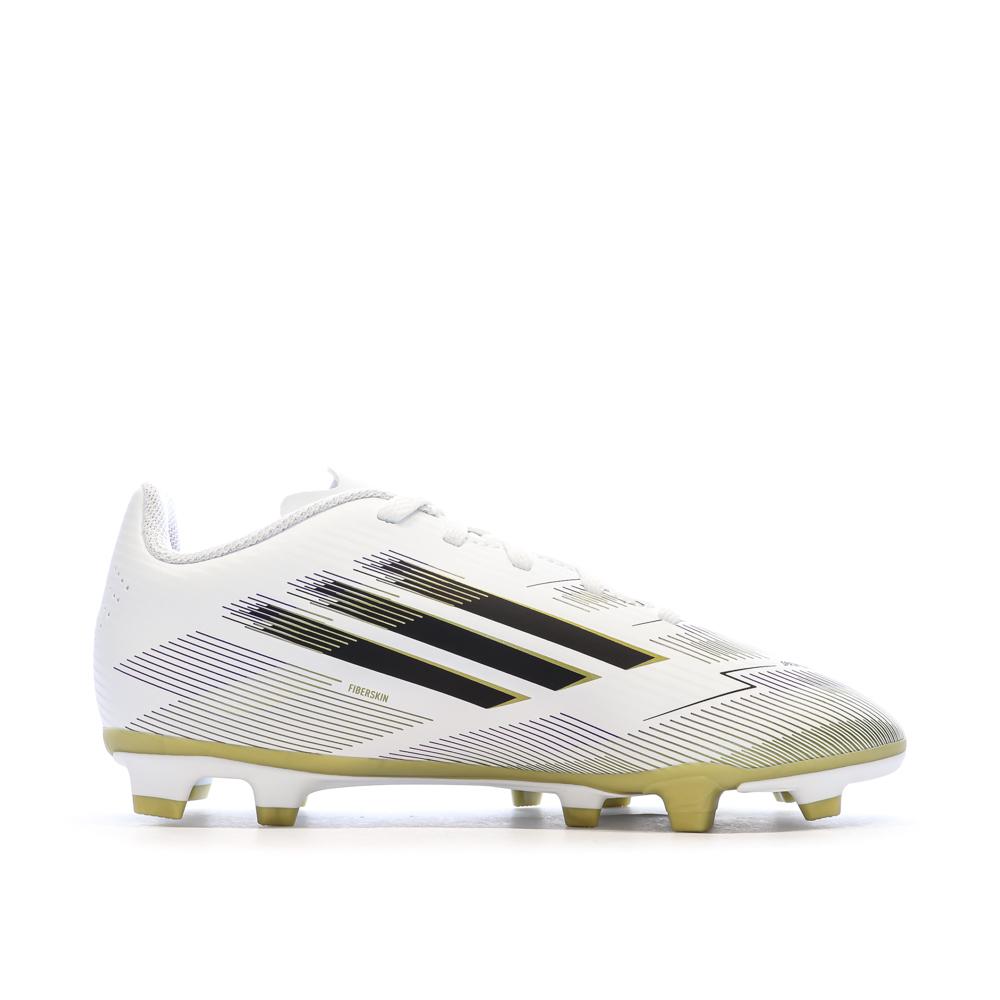 Chaussures de Football Blanc/Doré Mixte Adidas F50 Club vue 2