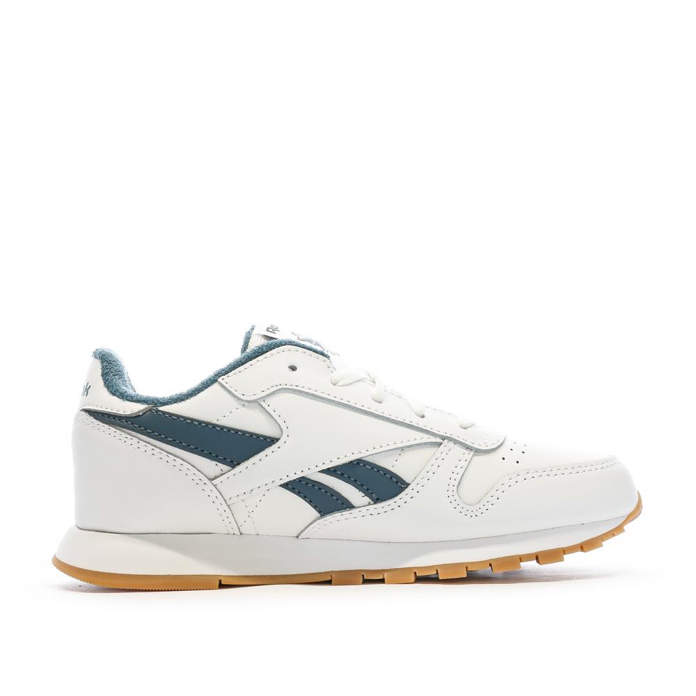 Baskets Blanc/Bleu Garçon Reebok Classic Leather 100033579 vue 2