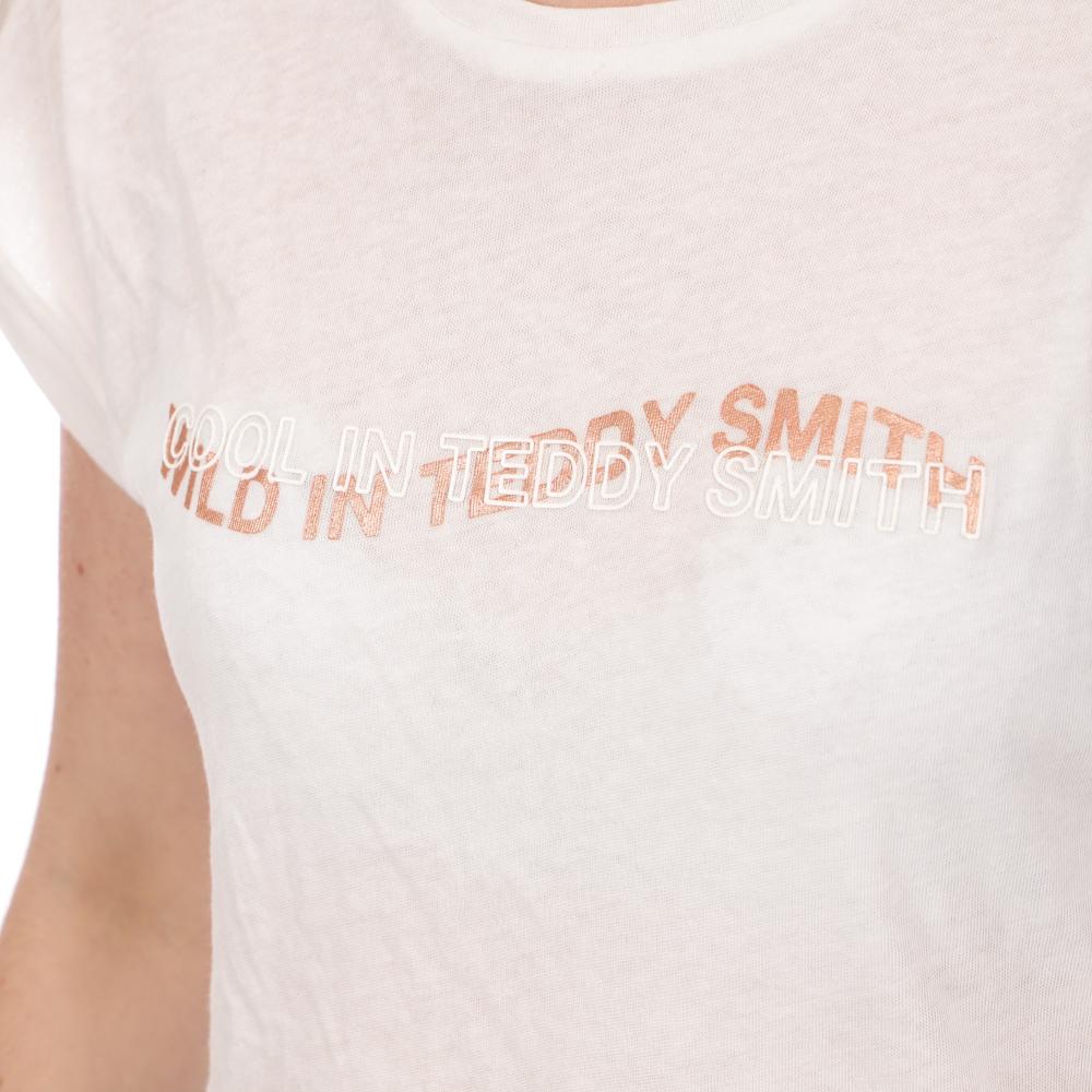 T-shirt Blanc Femme Teddy Smith Tobli vue 3