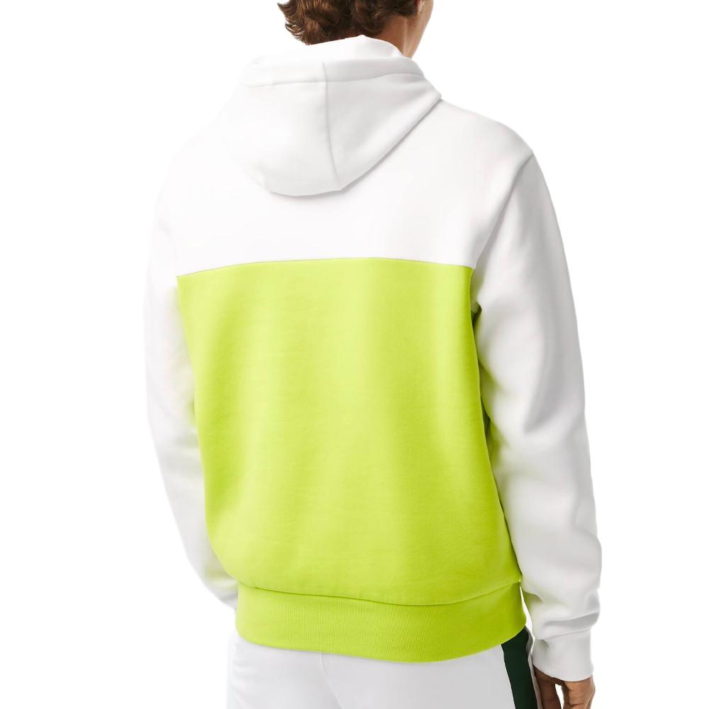 Sweat a Capuche Blanc Vert Fluo Homme Lacoste SH8366 Espace des marques