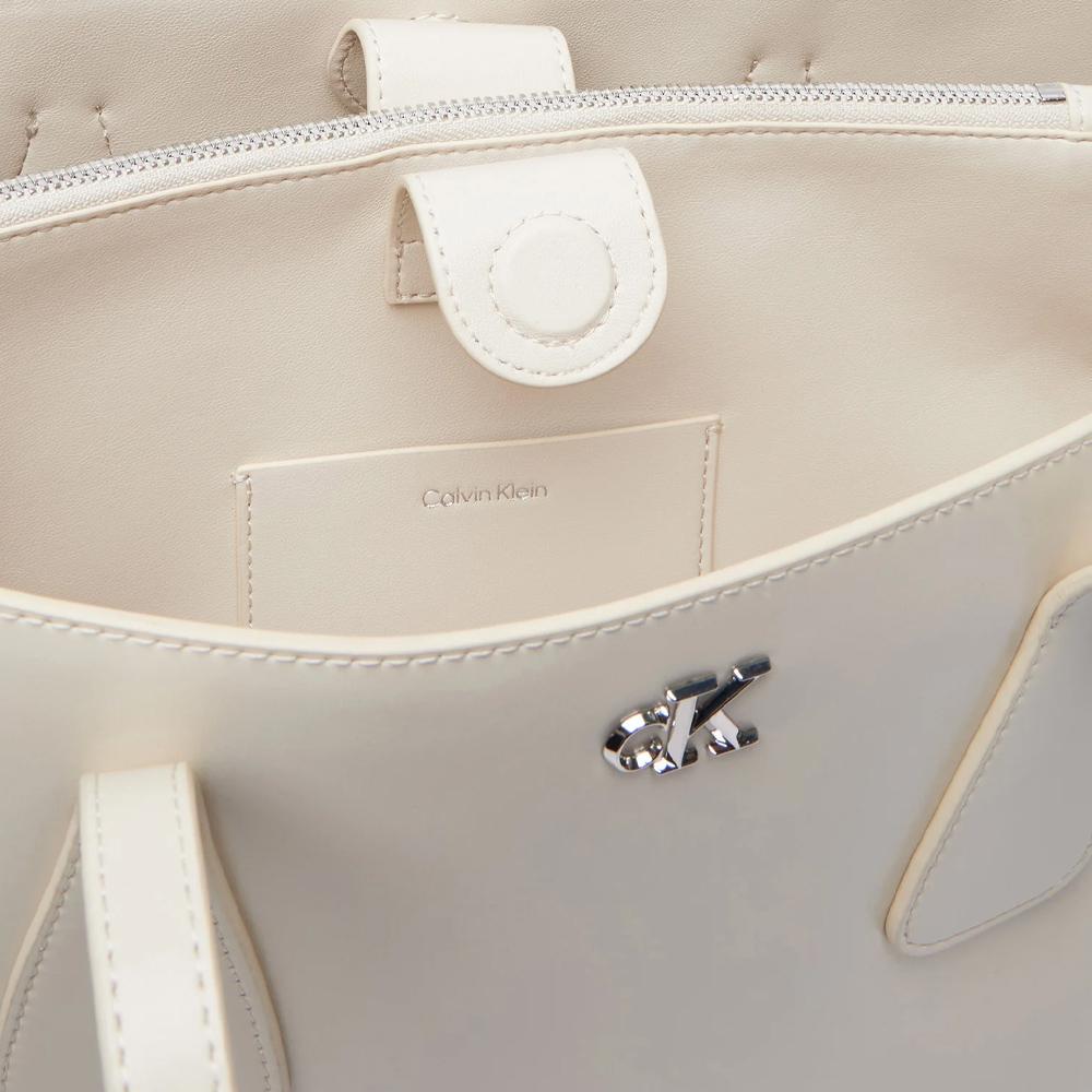 Sac Cabas Noir Femme Blanc Calvin Klein Jeans Medium vue 3