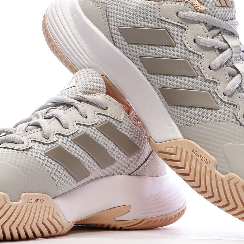 Baskets Grises/Roses Femme Adidas Gamecourt 2 vue 7