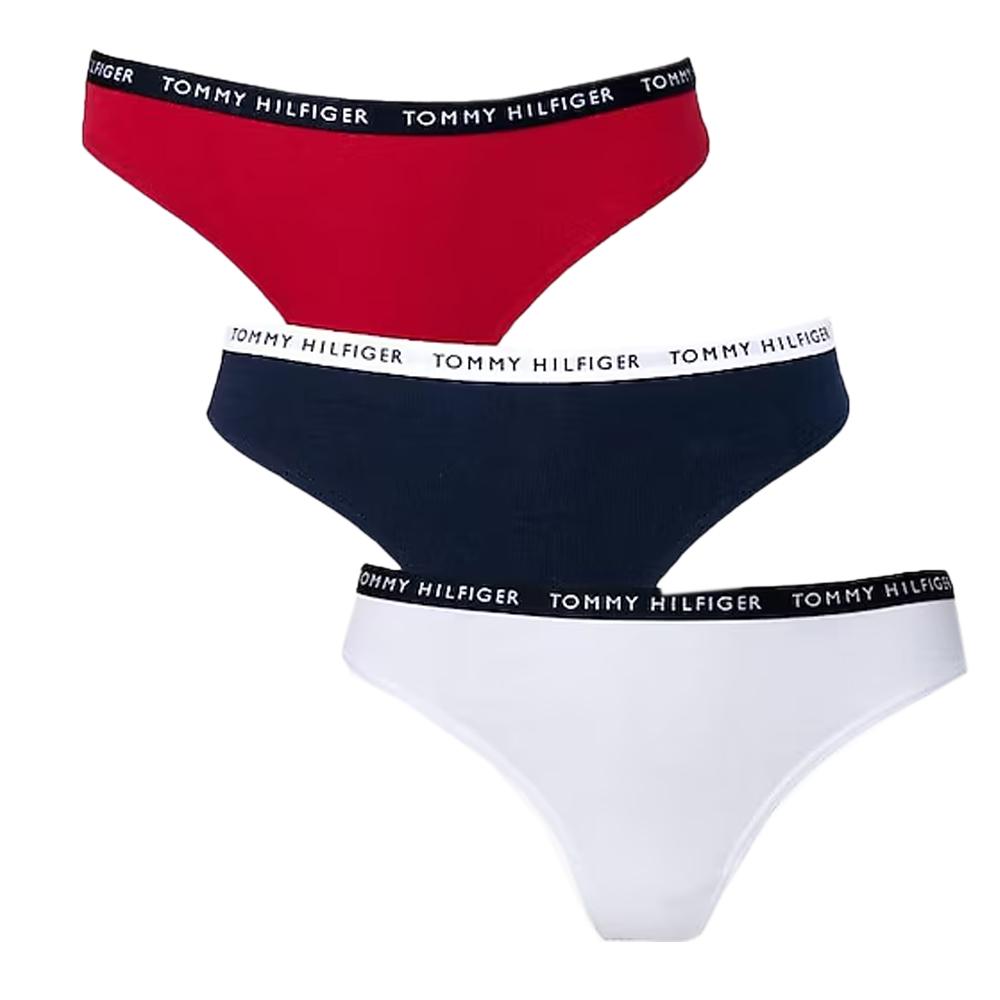 x3 Strings Rouge/Blanche Femme Tommy Hilfiger UW0UW02829 pas cher