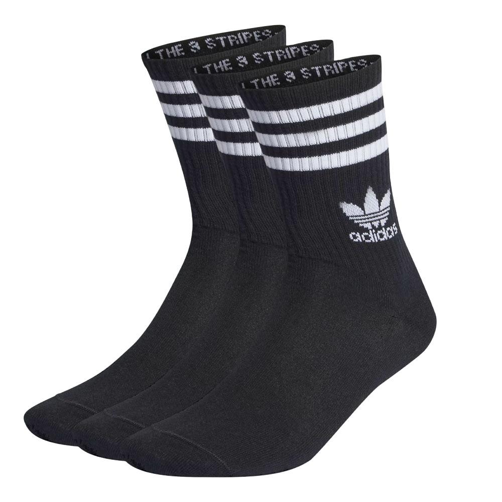 x3 Pares de calcetines negros para hombre Adidas Crew Sock barato