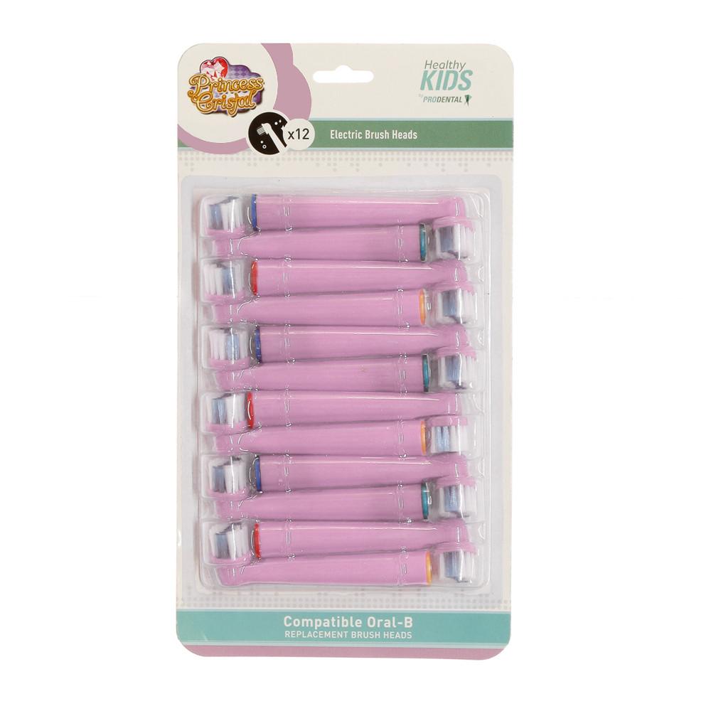 X12 Brossettes de Rechange Rotative Prodental Healthy Kids Princess Cristal pas cher