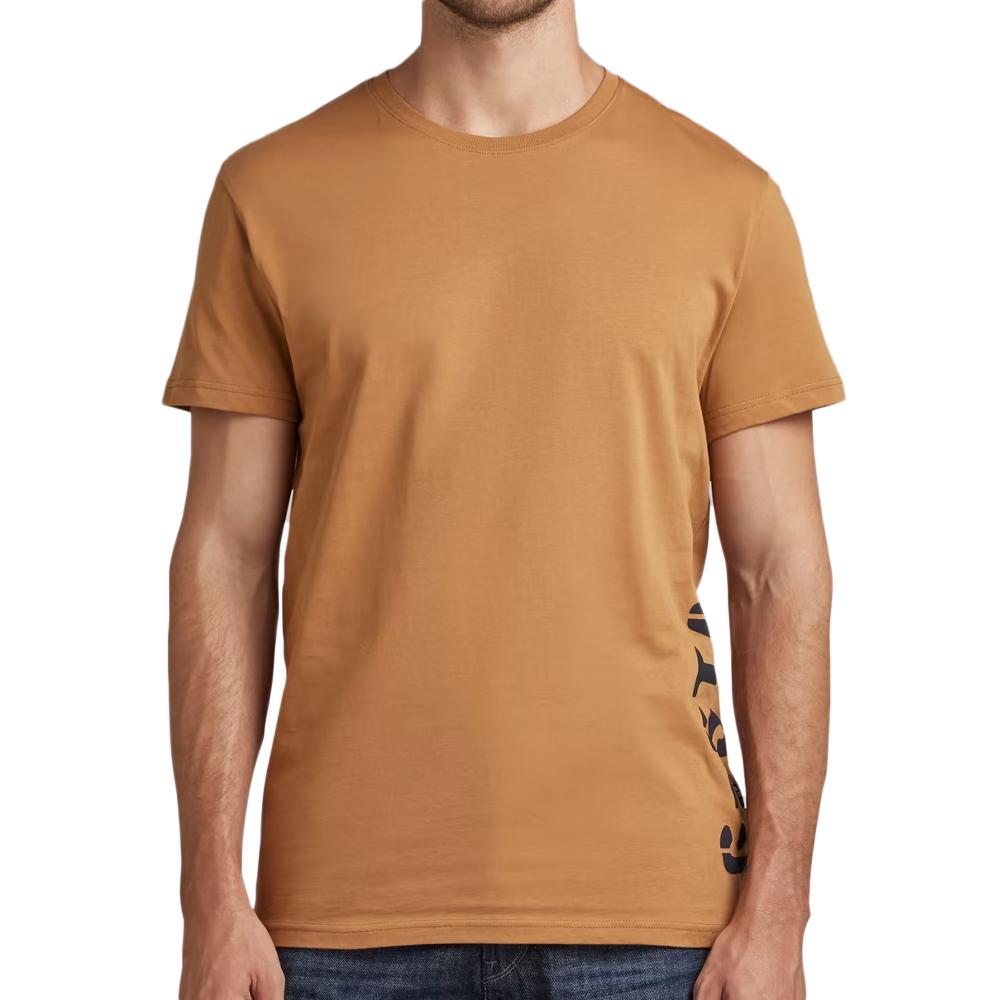 T-shirt Marron Homme G-Star Raw Side Stencil pas cher