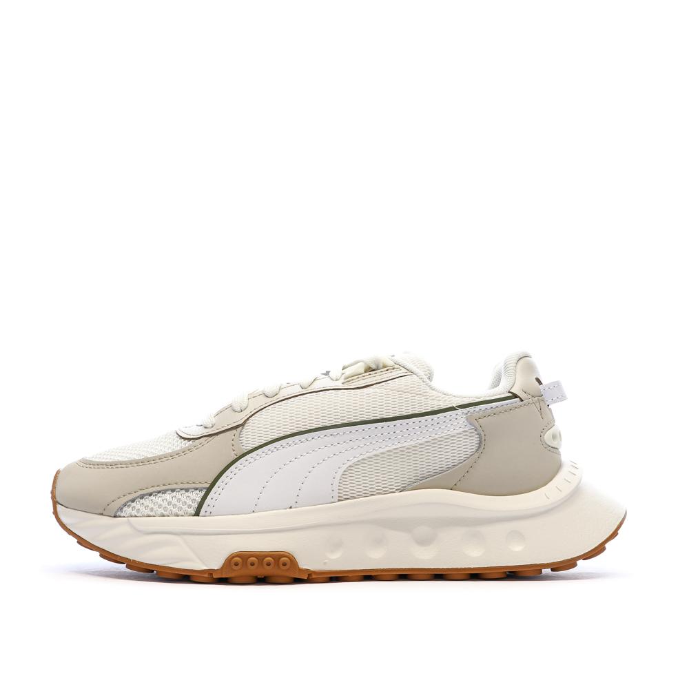 Beige/Weiße Laufschuhe für Damen von Puma: Wild Rider Futurism günstig