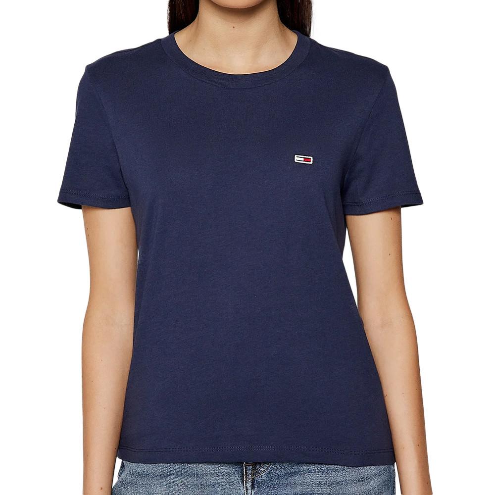 T-shirt Marine Femme Tommy Hilfiger Regular pas cher