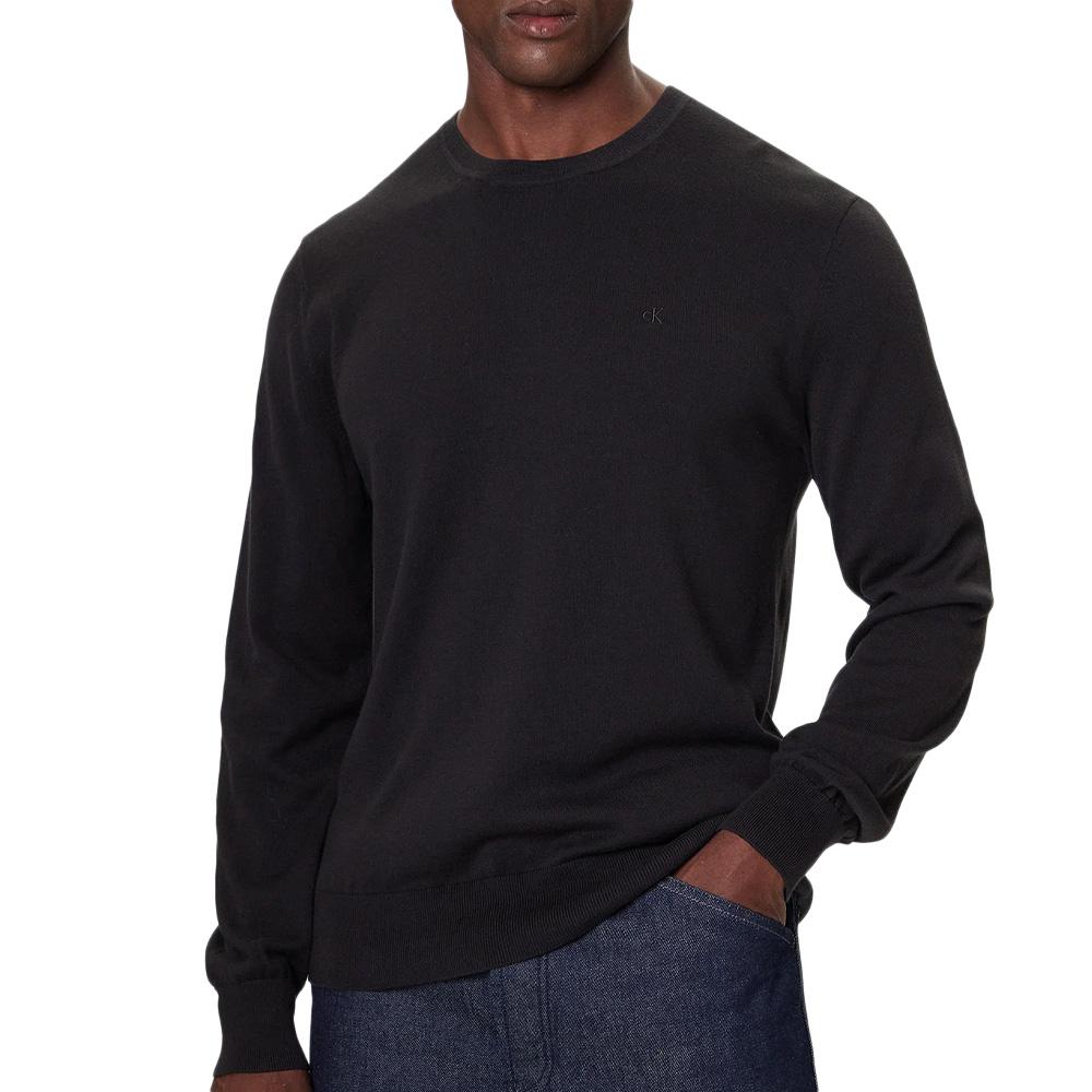 Pull Noir Homme Calvin Klein Jeans Ls Supima pas cher