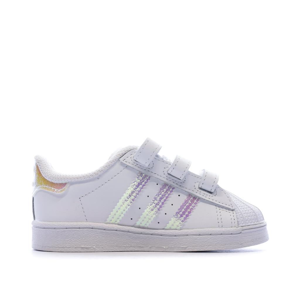 Basket Blanches Bébé Adidas SUPERSTAR CF I vue 2