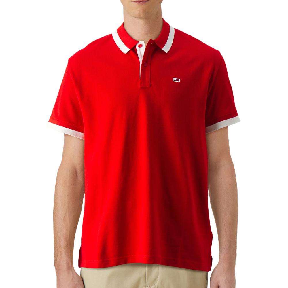 Polo Rouge Homme Tommy Hilfiger Solid pas cher