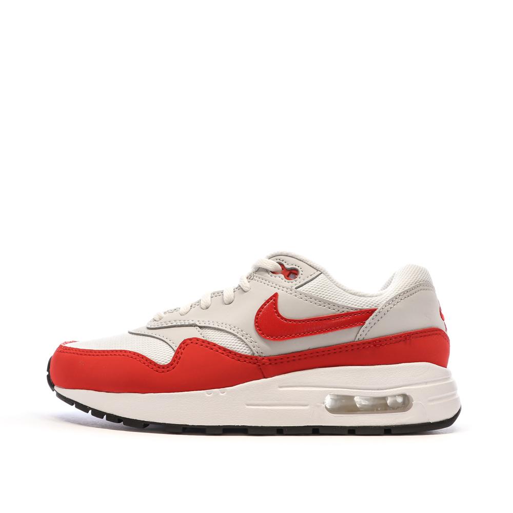 Baskets Blanches/Rouge Garçon Nike Air Max 1 pas cher