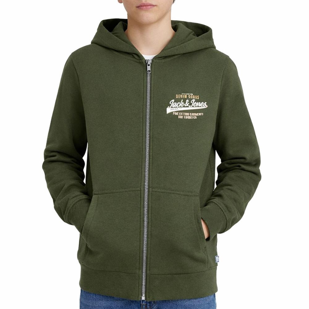 Sweat Zippe Vert Garçon Jack & Jones Jjelogo pas cher