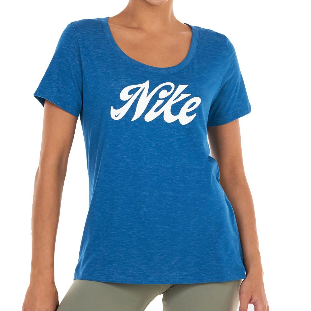 Camiseta Nike Script Azul, Mujer barato