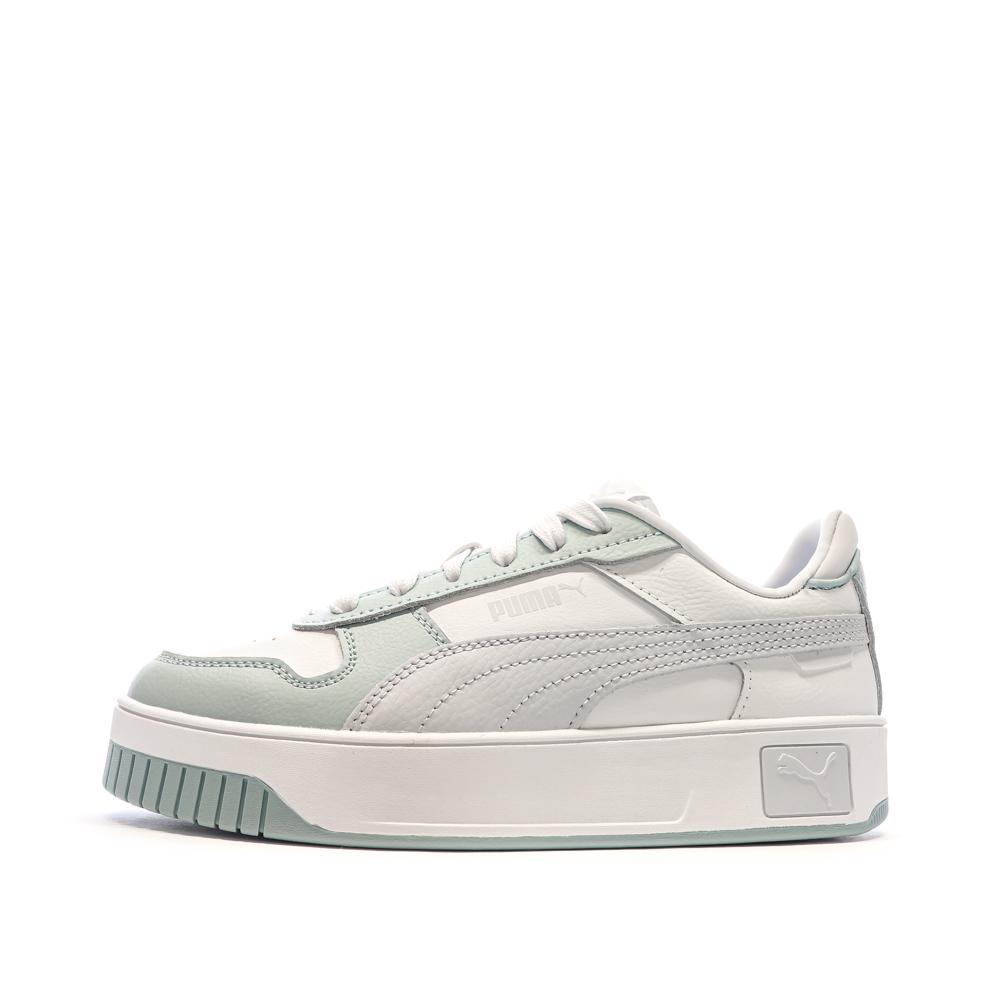 Baskets Blanc/Gris/Vert Femme Puma Carina pas cher
