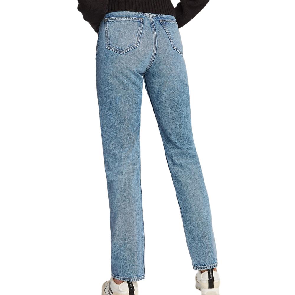Jean Bleu Femme Calvin Klein Jeans Straight vue 2