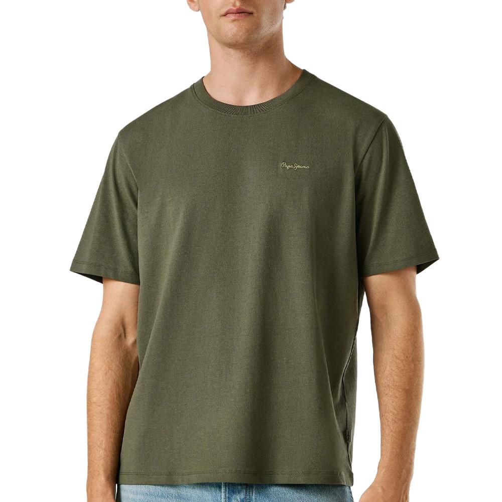 T-Shirt Kaki Homme Pepe jeans Contrast Connor pas cher