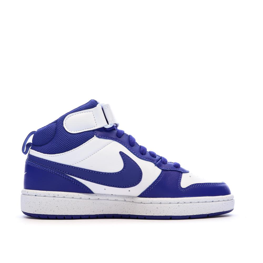 Baskets Blanches/Bleu Femme Nike Court Borough Mid 2 vue 2