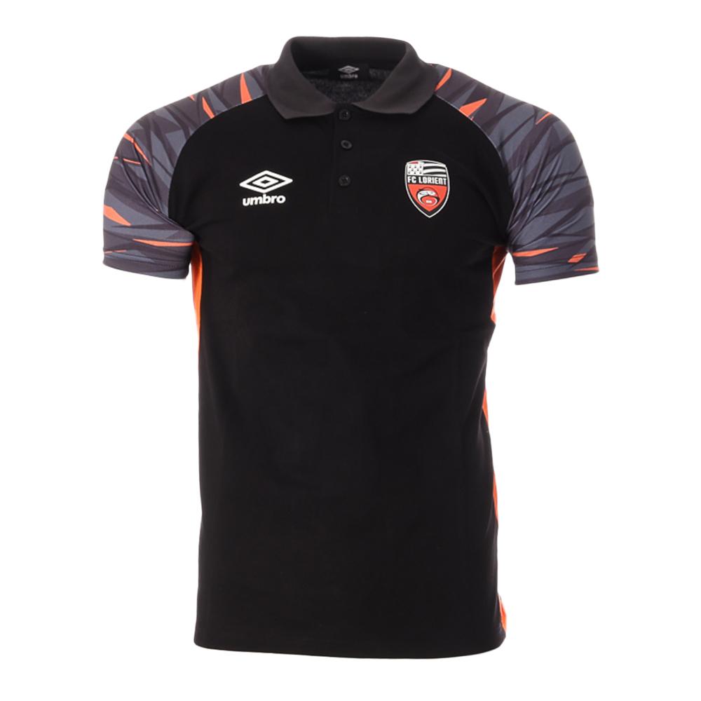 FC Lorient Polo Noir/Gris Homme Umbro pas cher