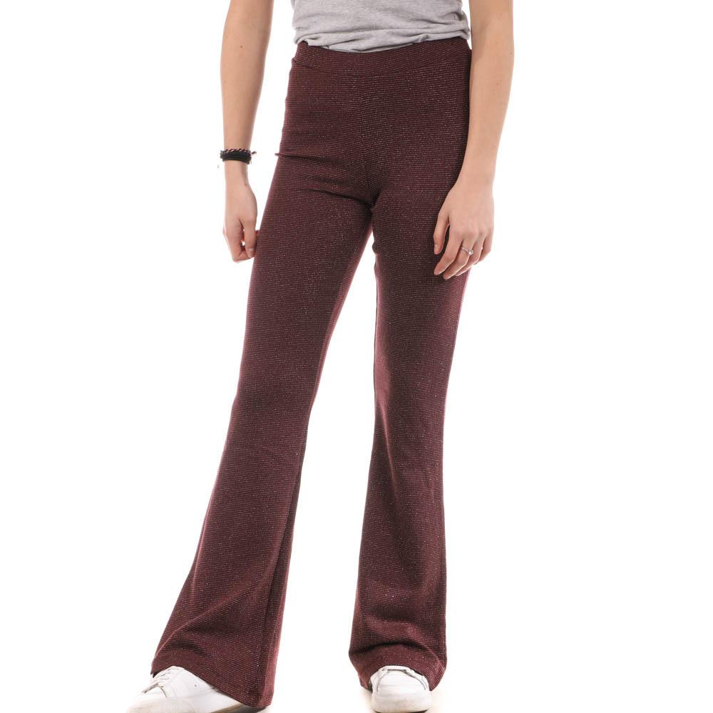 Pantalon Fluide Bordeaux Femme Only Flared pas cher