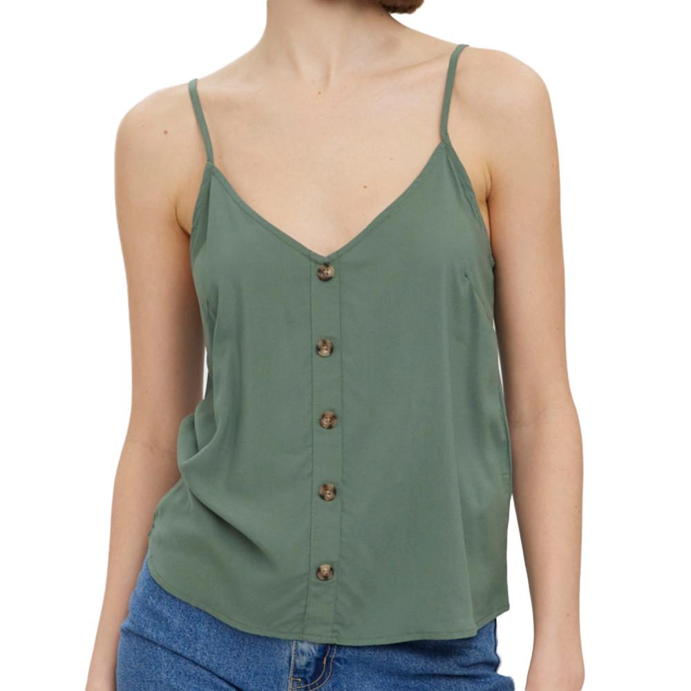 Débardeur Vert Femme Vero Moda Vmvica Button pas cher