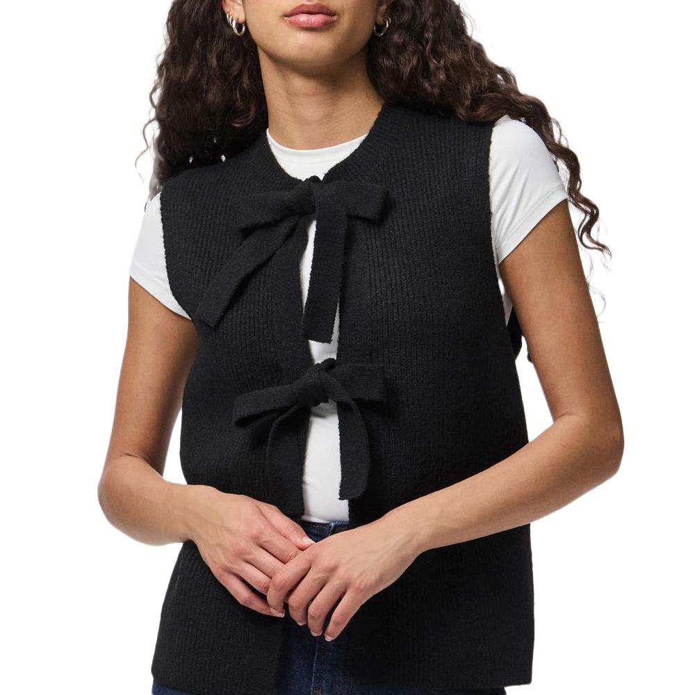 Gilet Noir Femme Pieces Silly pas cher