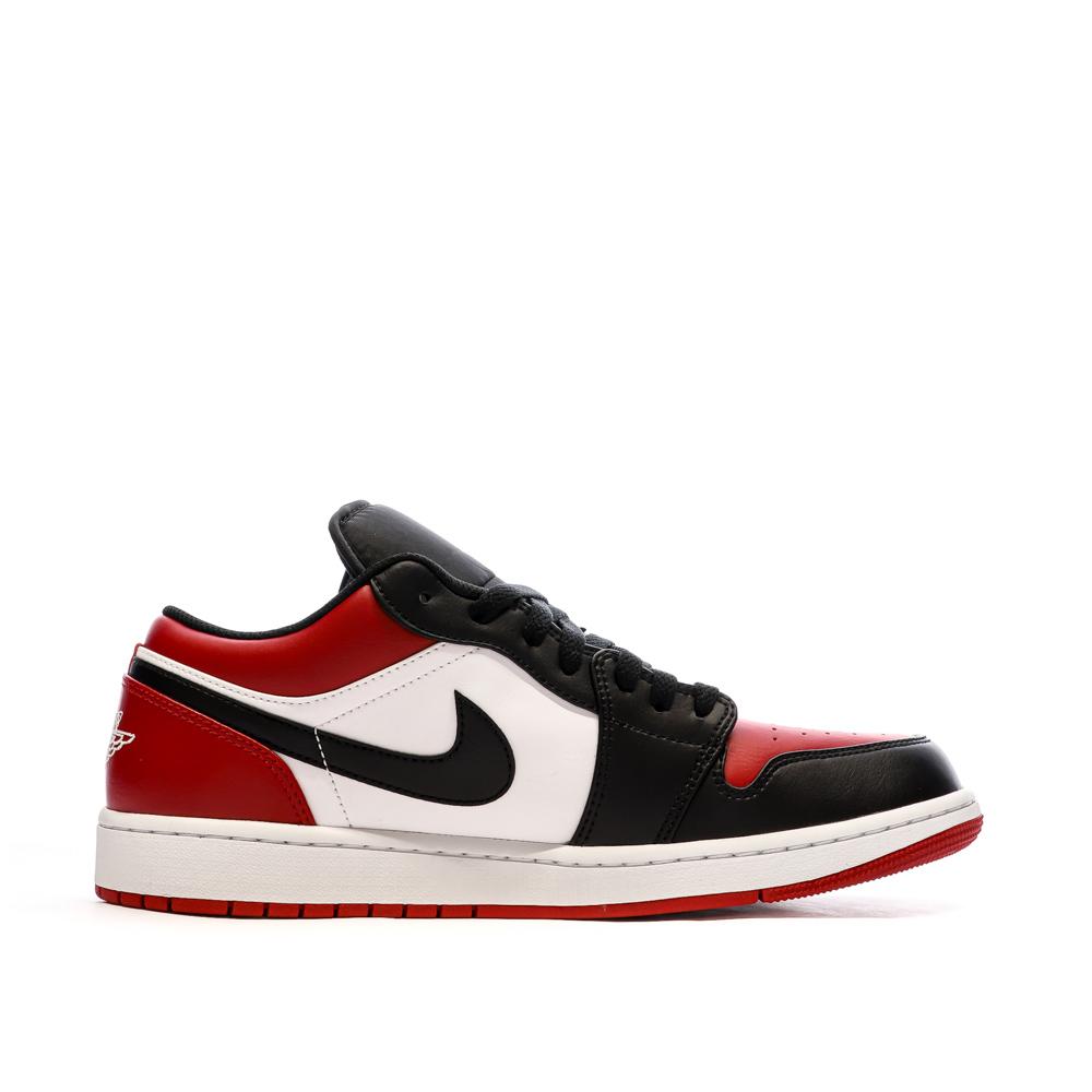 Baskets Noir/Rouge Homme Nike Air Jordan 1 Low vue 2