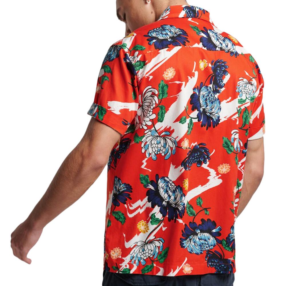 Chemisette Manches Courtes Rouge Homme Superdry Vintage Hawaiian vue 2