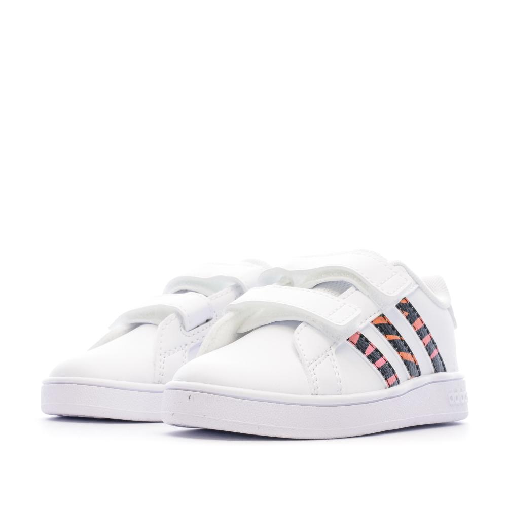 Baskets Blanche Garçon Adidas Grand Court Cf I vue 6