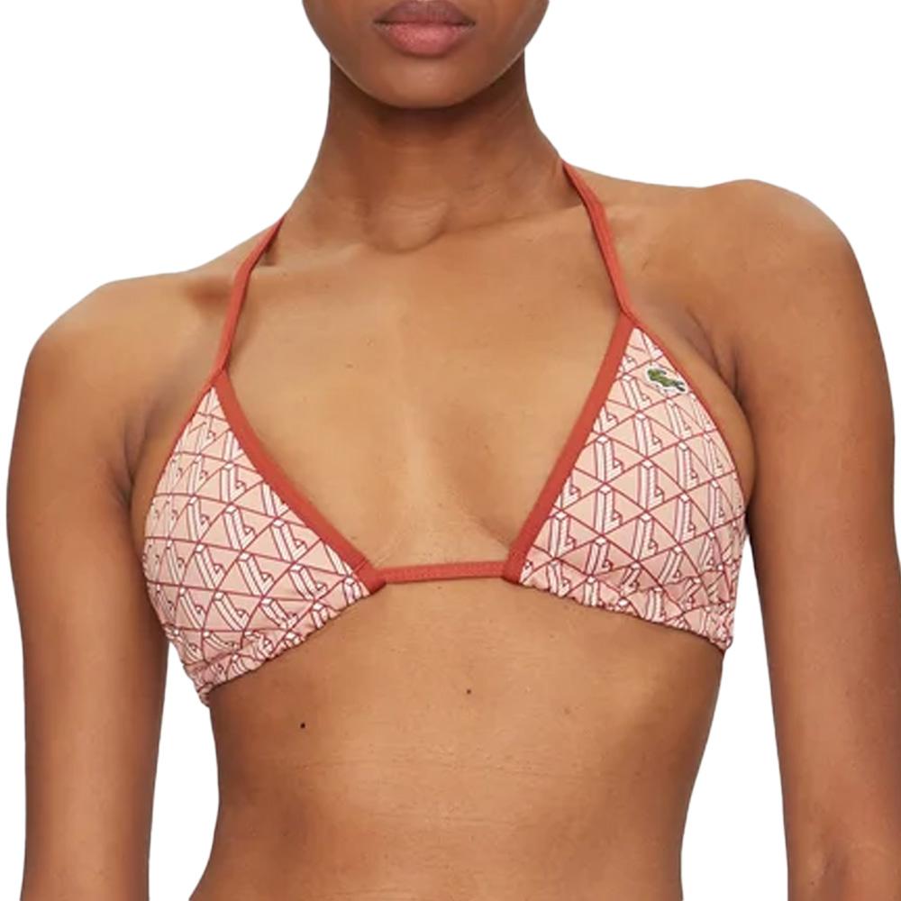 Haut de Bikini Terracotta Femme Lacoste Printed Jeresey pas cher